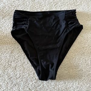 High Waisted Black Cutout Bikini Rave Bottoms